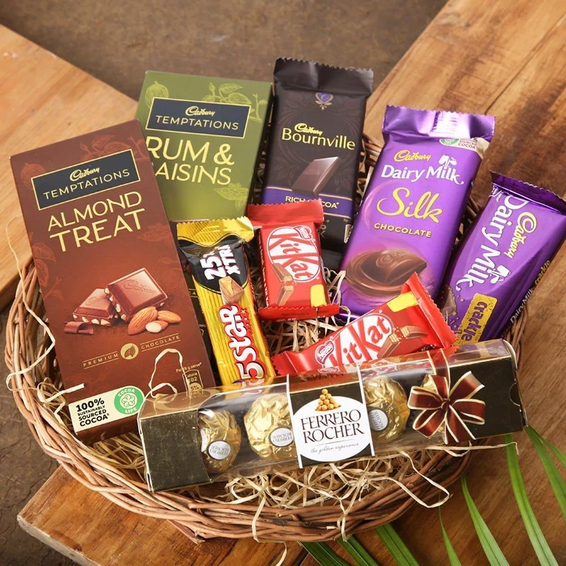 Special Chocolates in Basket Gift Hamper