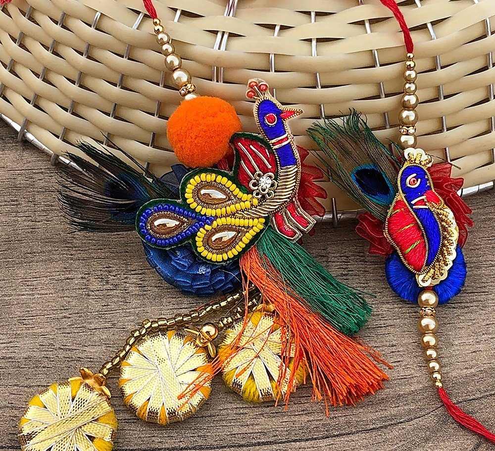 Peacock feather Rakhi