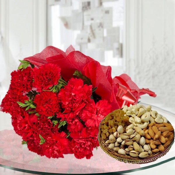 Carnations And Dry Fruits