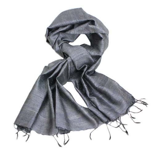 Grey Raw Silk Stole