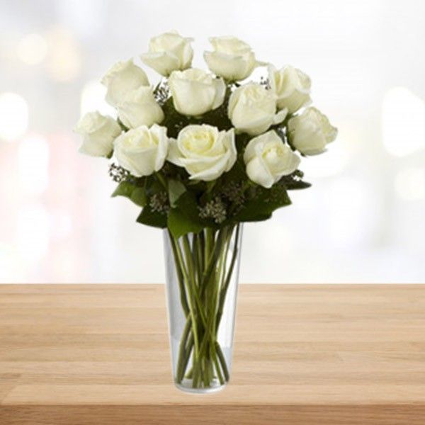 White Roses Vase Arrangement
