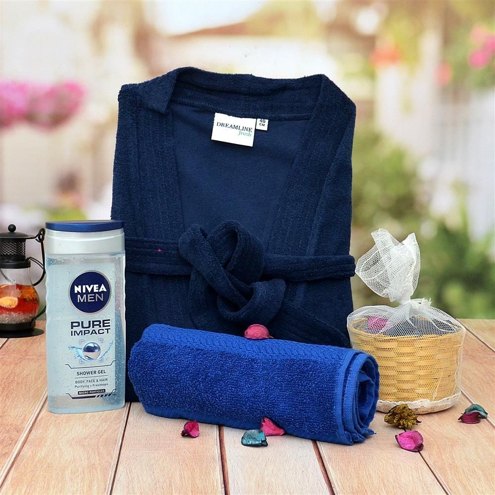 Bathrobe with shower gel combo