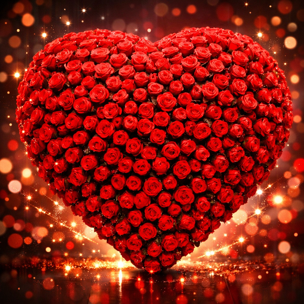 Heart With 500 Roses
