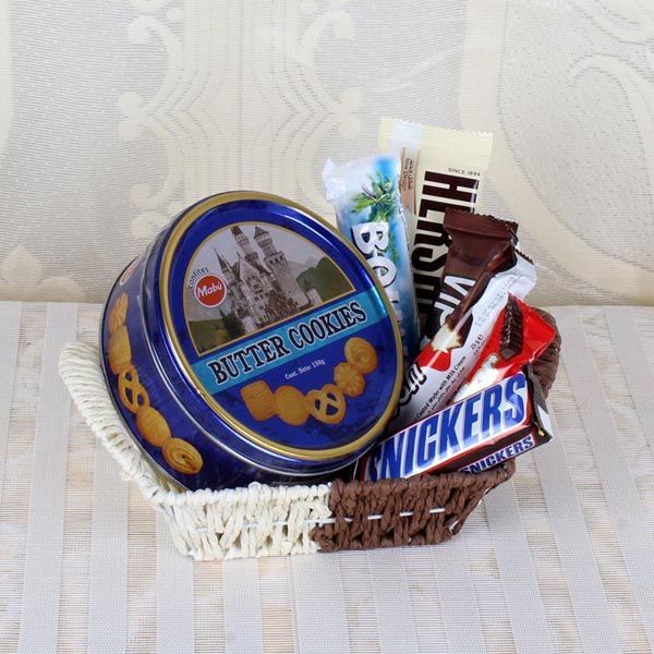 Basket Of Cookies And Chocolates