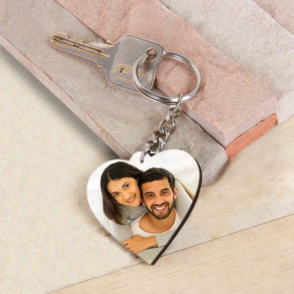 Heart Shaped Wooden Key Chain
