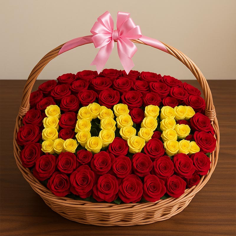 personalized-name-roses-arrangement
