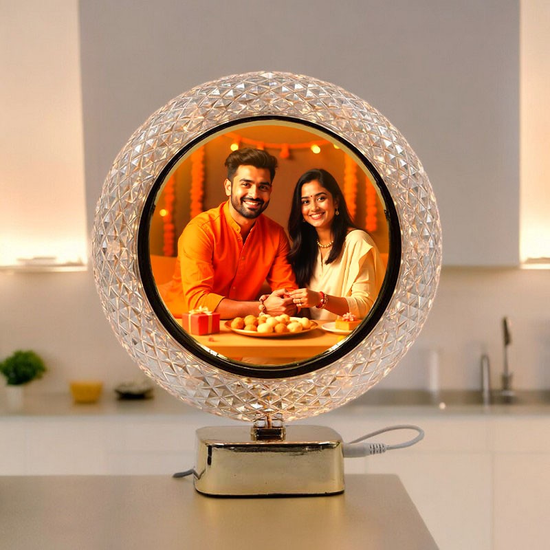 Led Crystal Light Photo Frame Lamp for Rakhi