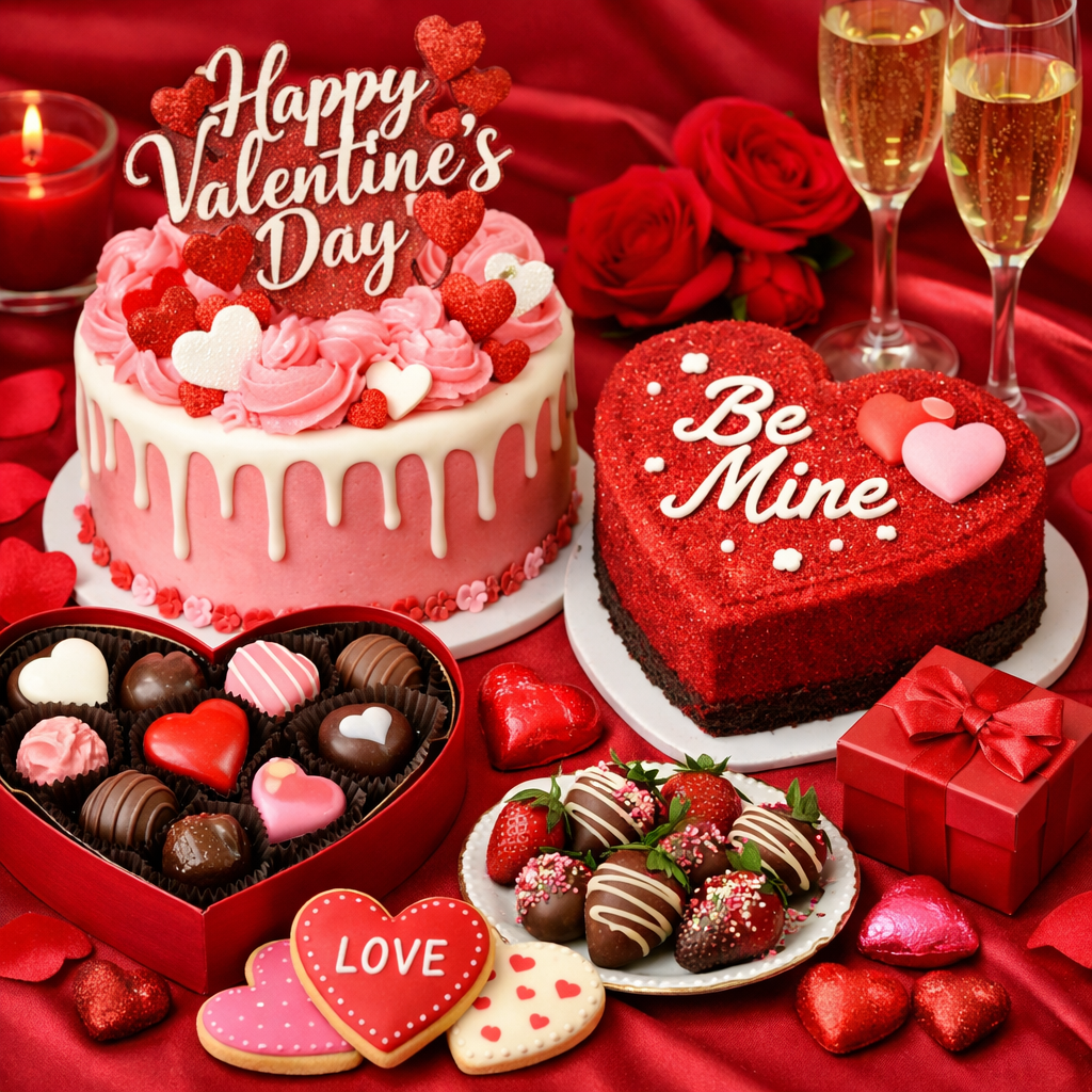 Valentine’s Day Cakes And Chocolates